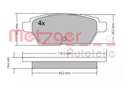 Комплект тормозных колодок METZGER 1170637