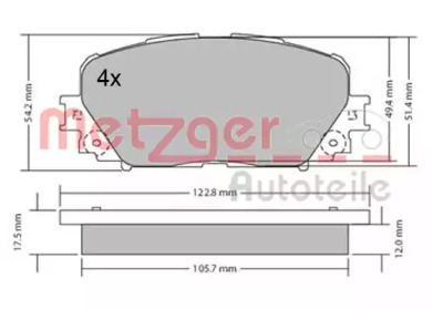 Комплект тормозных колодок METZGER 1170639