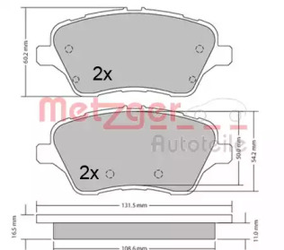 Комплект тормозных колодок METZGER 1170640