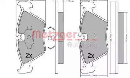 Комплект тормозных колодок METZGER 1170643