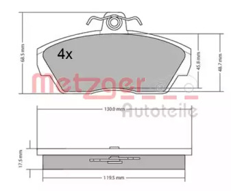 Комплект тормозных колодок METZGER 1170646