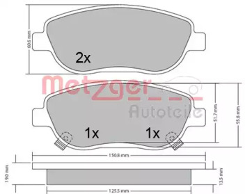 Комплект тормозных колодок METZGER 1170658