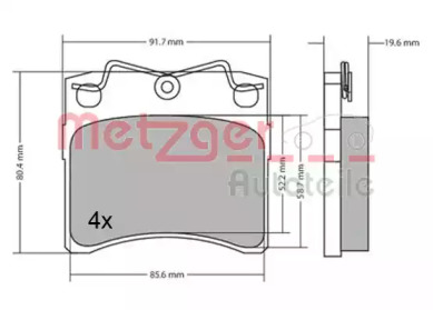 Комплект тормозных колодок METZGER 1170663