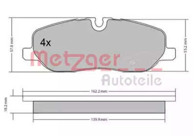 Комплект тормозных колодок METZGER 1170668