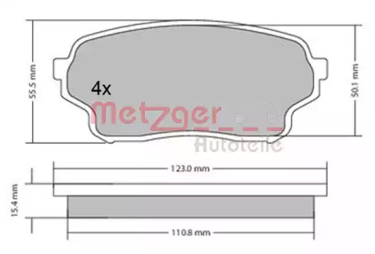 Комплект тормозных колодок METZGER 1170669