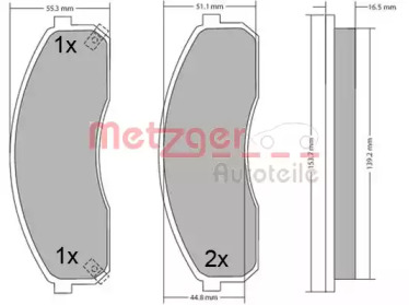 Комплект тормозных колодок METZGER 1170670