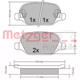 Комплект тормозных колодок METZGER 1170680