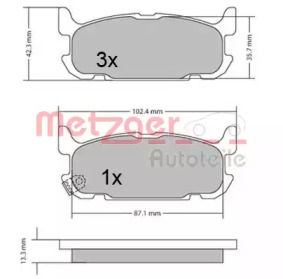 Комплект тормозных колодок METZGER 1170681