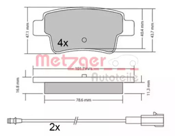 Комплект тормозных колодок METZGER 1170685