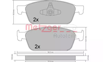 Комплект тормозных колодок METZGER 1170689