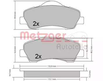 Комплект тормозных колодок METZGER 1170690