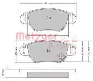 Комплект тормозных колодок METZGER 1170809