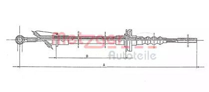 Трос, управление сцеплением METZGER 1172.1