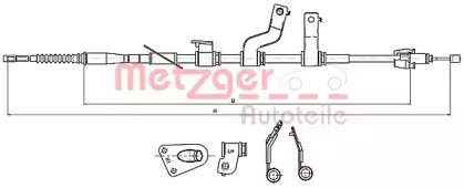 Трос, стояночная тормозная система METZGER 17.2579