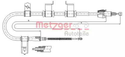 Трос, стояночная тормозная система METZGER 17.2540