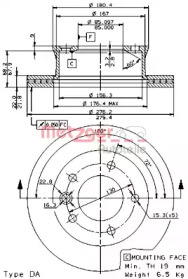 Тормозной диск METZGER 24804 E