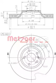 Тормозной диск METZGER 24891 V