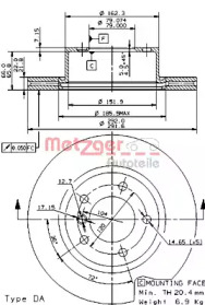 Тормозной диск METZGER 24946 V