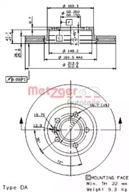 Тормозной диск METZGER 24969