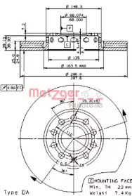 Тормозной диск METZGER 25046 V