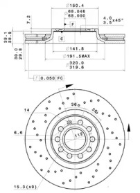 Тормозной диск METZGER 25219 V