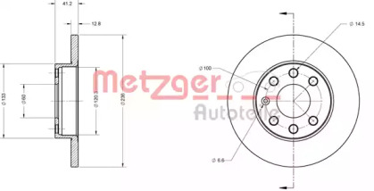 Тормозной диск METZGER 6110014