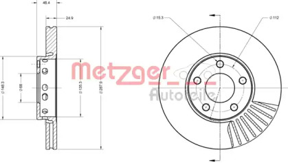 Тормозной диск METZGER 6110016