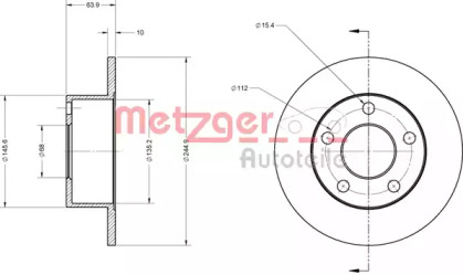 Тормозной диск METZGER 6110017