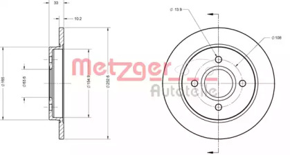 Тормозной диск METZGER 6110020