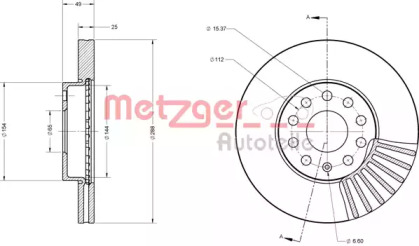 Тормозной диск METZGER 6110021