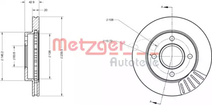 Тормозной диск METZGER 6110025