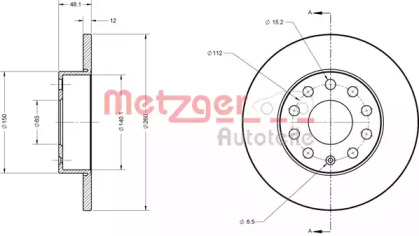 Тормозной диск METZGER 6110030