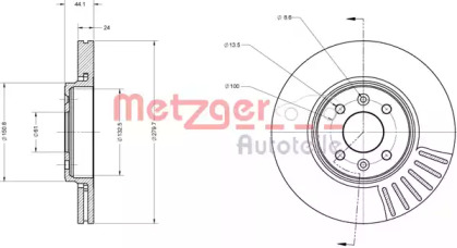 Тормозной диск METZGER 6110033