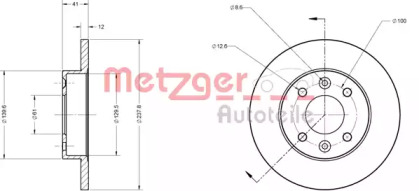 Тормозной диск METZGER 6110034