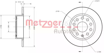 Тормозной диск METZGER 6110036