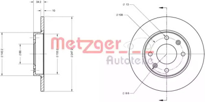 Тормозной диск METZGER 6110037