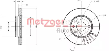 Тормозной диск METZGER 6110038