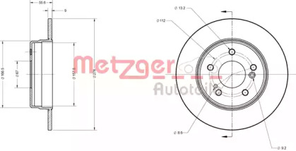 Тормозной диск METZGER 6110039