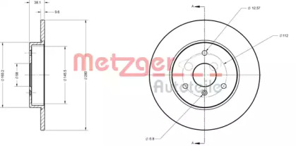 Тормозной диск METZGER 6110040