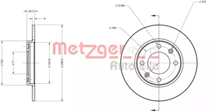 Тормозной диск METZGER 6110048