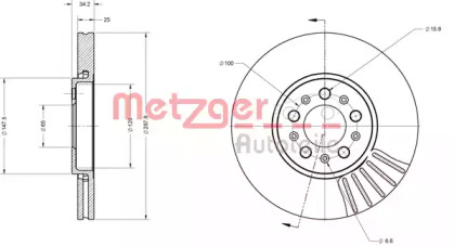 Тормозной диск METZGER 6110049