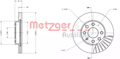 Тормозной диск METZGER 6110054