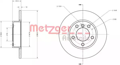 Тормозной диск METZGER 6110057