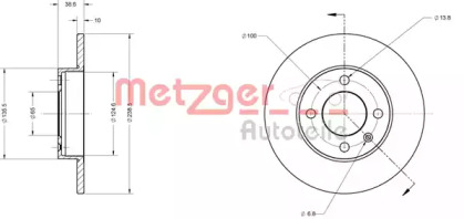 Тормозной диск METZGER 6110060