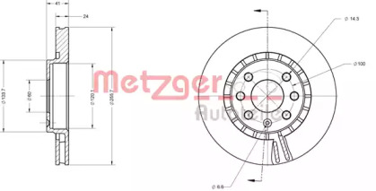 Тормозной диск METZGER 6110062