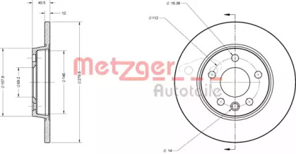 Тормозной диск METZGER 6110063