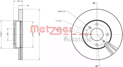 Тормозной диск METZGER 6110066