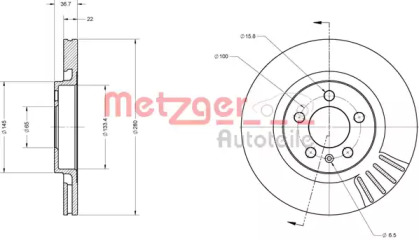 Тормозной диск METZGER 6110068