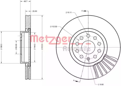 Тормозной диск METZGER 6110072