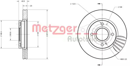 Тормозной диск METZGER 6110074